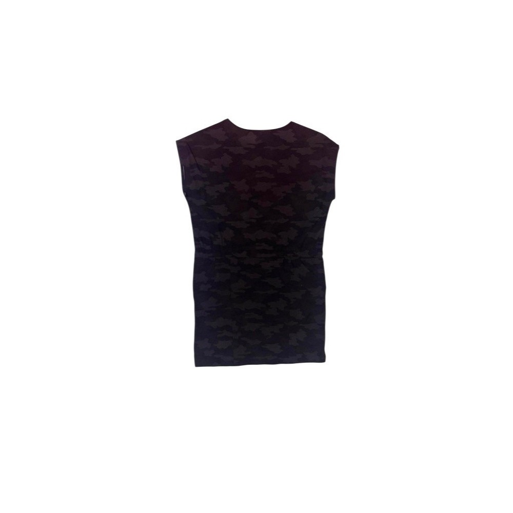 Kyodan T-Shirt Dress Womens M Black Camo V-Neck Drawstring Waist lightweight - Picture 3 of 4